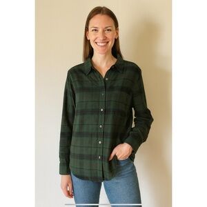 BLU PEPPER SOFT LIGHTWEIGHT FLANNEL SHIRT BUTTON FRONT PLAID RUSTIC CASUAL NWT S